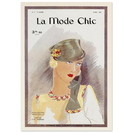 La Mode Chic old vintage fashion magazine cover from the 30s.  .