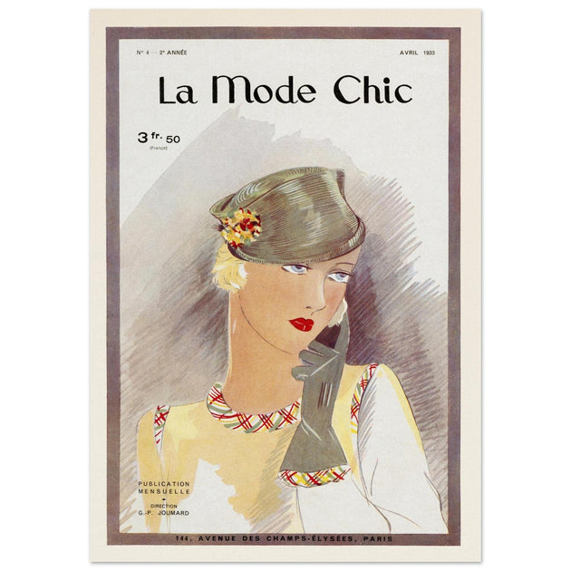 La Mode Chic old vintage fashion magazine cover from the 30s.  .