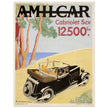 Chazelle advertisng print for Amilcar sports car. Art Nouveau bicycle advertising poster. decoration.