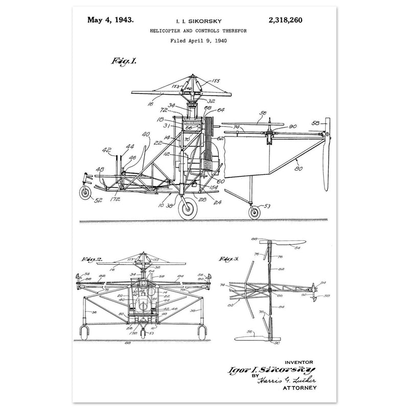 Helicopter patent by Igor Sikorsky