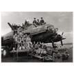 B-17 airplane with crew Hell's Angels. World war 2 poster.