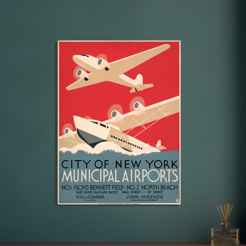 New York's municipal airports poster promotion.