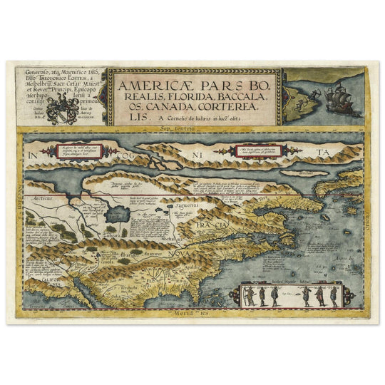 Map of North America by Cornelis de Jode.