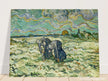 Two digging peasant women digging on a snow covered field by Vincent Van Gogh