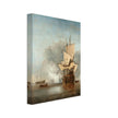 Willem van de Velde the canon shot. Marine painting.