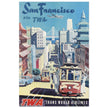 San Francisco USA vintage poster . TWA Trans World Airlines.