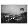 John Martin Paradise Lost Heaven – the Rivers of Bliss. Vintage mezzotint engraving .