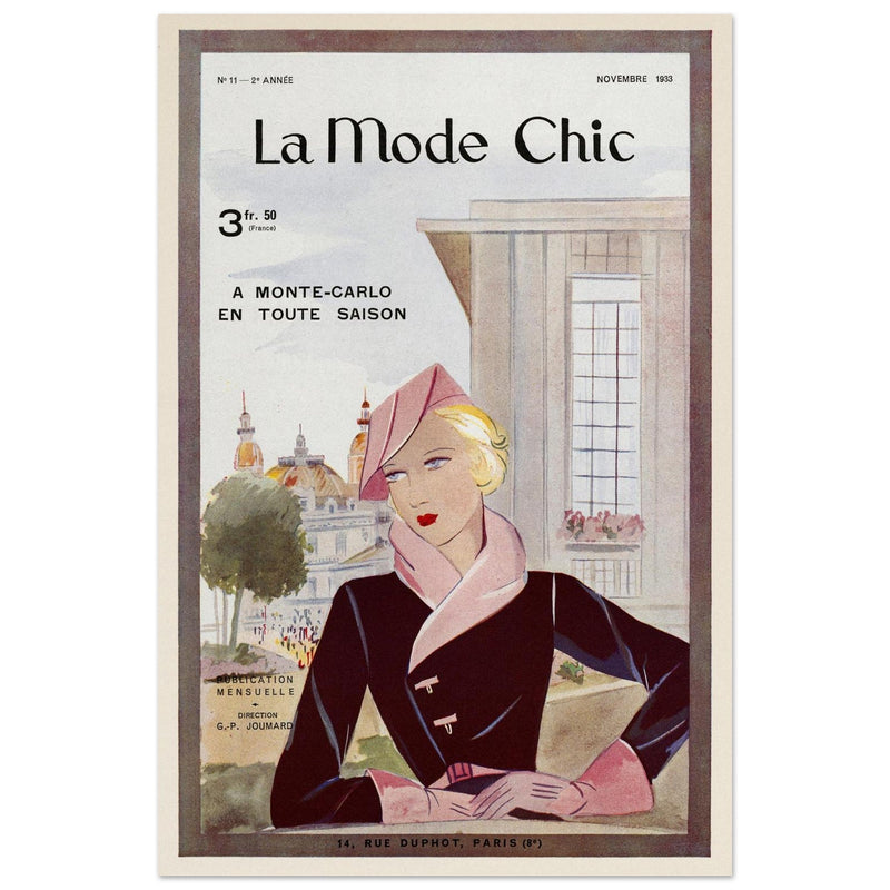 La Mode Chic old vintage fashion magazine cover from the 30s.