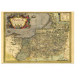Ancient map of Prussia by Abraham Ortelius. Historic vintage map of 1570.