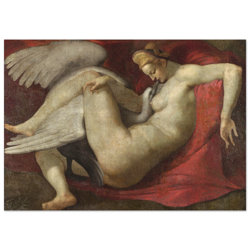 Leda and the Swan after Michelangelo 1530 copy of lost painting.