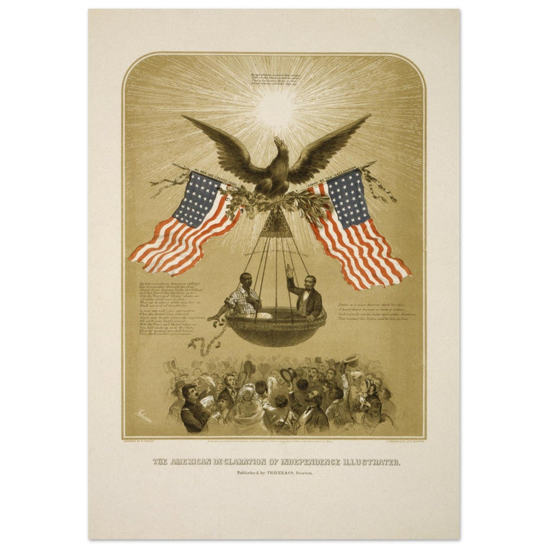 The American Declaration of Independence illustrated in 1861.  reproduction
