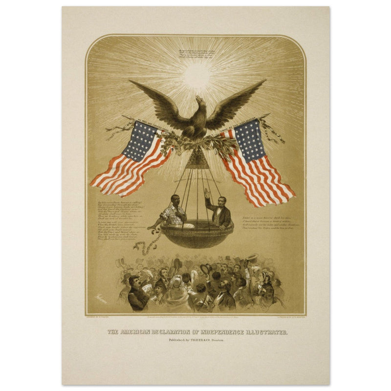 The American Declaration of Independence illustrated in 1861.  reproduction
