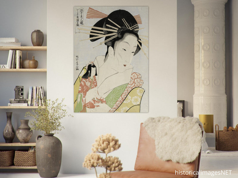 Courtesan Hinazuru from the Chojiya house, by Chokosai Eisho , .