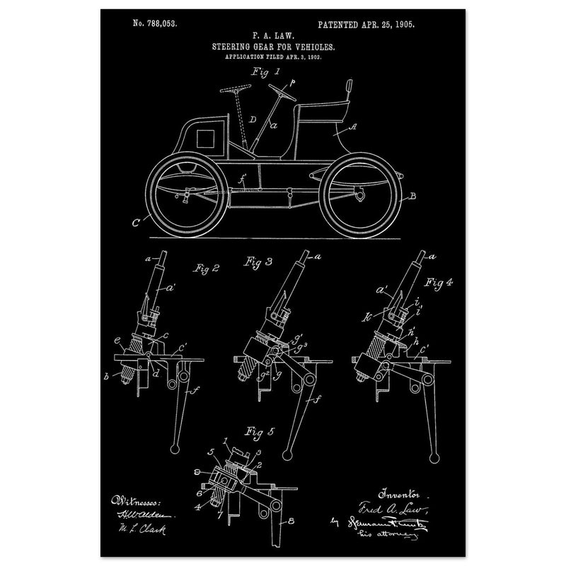 Steering Gear for vehicles patent illustration.