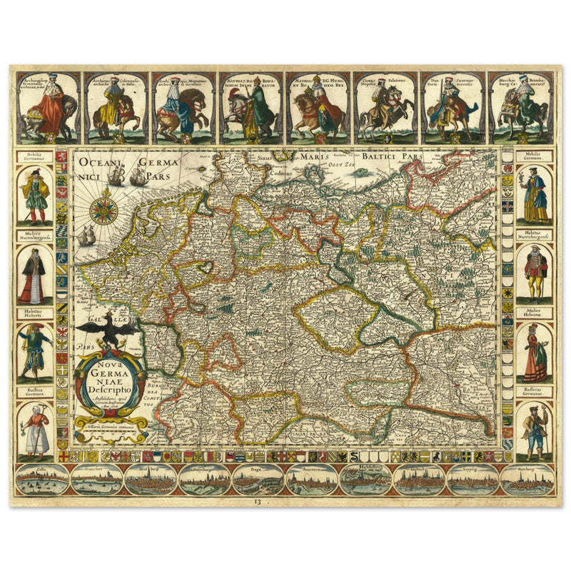 The Holy Roman Empire ancient map by Jan Jansson . Nova Germaniae Descriptio .