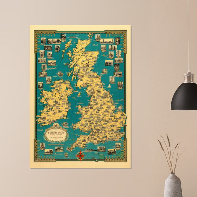Old map of the British islands by Ernest Dudley Chase
