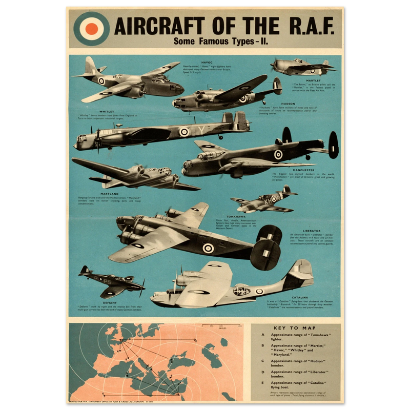 Aircraft of the R.A.F II Warplanes of the British Air Force II World War print
