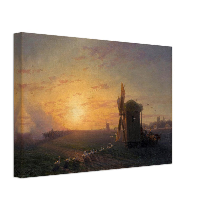 Steppe at sunset by Ivan Aivazovsky.