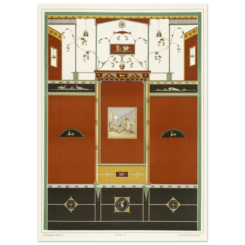 Architecture and mural paintings in Pompeii illustrated by G de Simone , project by Fausto and Felice Niccolini.