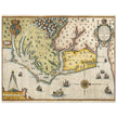 Ancient map of Virginia by Theodor de Bry XVI Century.