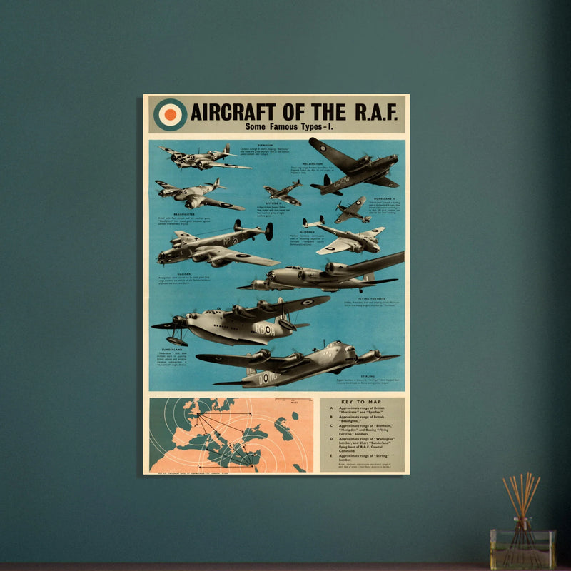 Aircraft of the R.A.F I Warplanes of the British Air Force II World War poster