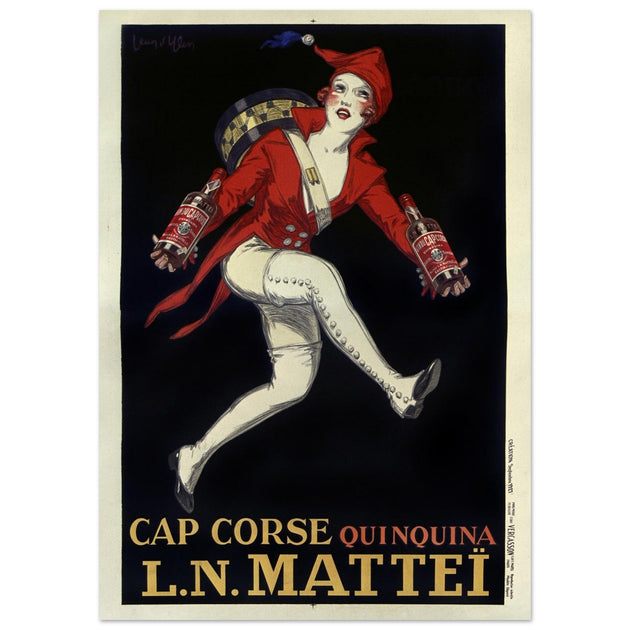 Cap Corse Quinquina L. N Mattei by Jean d' Ylen vintage advertising poster.