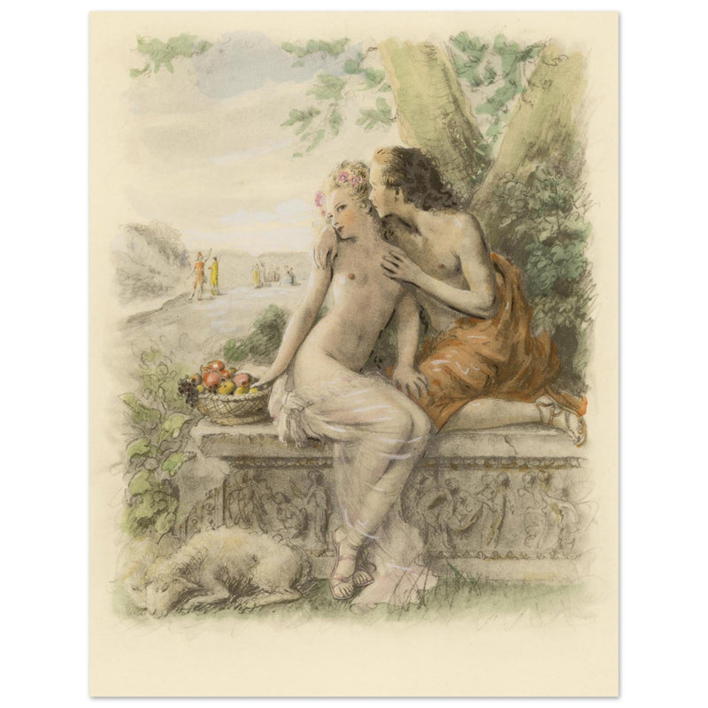 Paul Emile Becat erotic illustration Les Baiseres II ( The Kisses )
