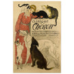 Theophile Steinlen Clinique Cheron. Beautiful vintage poster depicting a woman surrounded by cats and dogs in a veterinarian clinic.