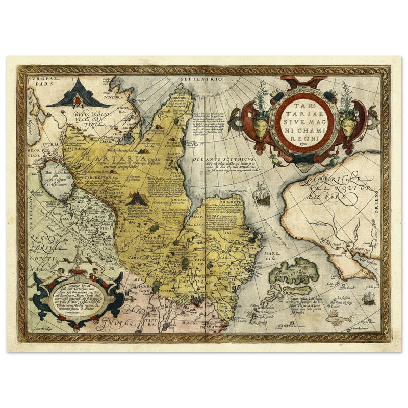 Ancient map of Tartaria by Abraham Ortelius  XVI Century.
