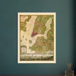 Beautiful antique old map from above of New York City 1770 by Bernad Ratzer