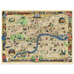 London 1951 vintage city map . Landmarks and places of interest in London.
