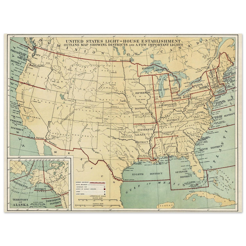 Map of the lighthouses in the United States of America by Andrew B. Graham