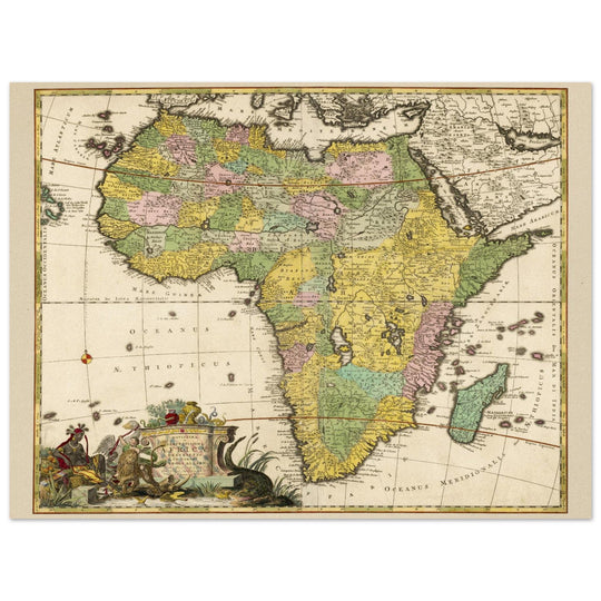 Africa vintage map of the XVII Century.   by Carel Allard