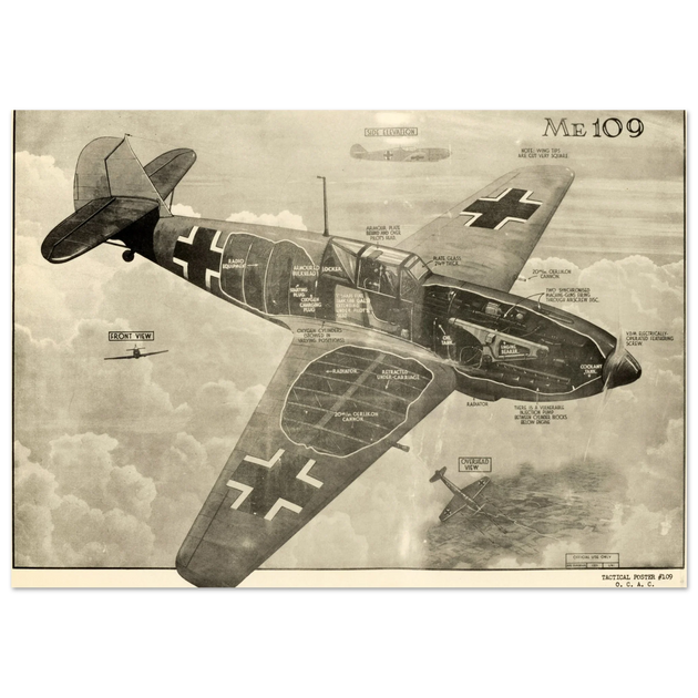 Messerschmitt Bf 109 fighter airplane II World War .