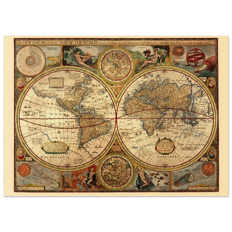 1651 Ancient world map by John Speed