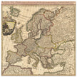 Solar eclipse map across Europe XVIII Century by Johann Baptist Homann.