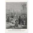 Gustave Dore The Bible engraving print . Entry of Jesus into Jerusalem .