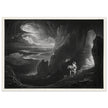 John Martin Paradise Lost vintage mezzoting engraving . Adam and Eve Driven Out of Paradise.