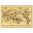 Ancient map of the world. The world on Mercator projection