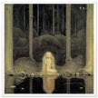John Bauer vintage illustration print . From the fairy tale Leap the Elk and the Little Princess Cottongrass