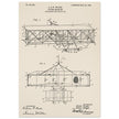 Flying machine patent 1906 by the Wright brothers. Vintage airplane.