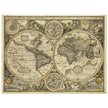 Old World map 1626. John Speed famous double hemisphere cartography with beautiful illustrations.