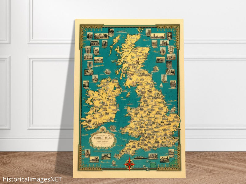 Old map of the British islands by Ernest Dudley Chase