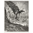 Don Quixote illustration by Gustave Dore. Fight with the wind mills .