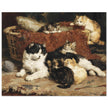 Bonne Mere a cat and her kittens by Charles van der Eycken