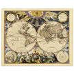 World map reproduction of the XVII century by Pieter Goos illustrated map