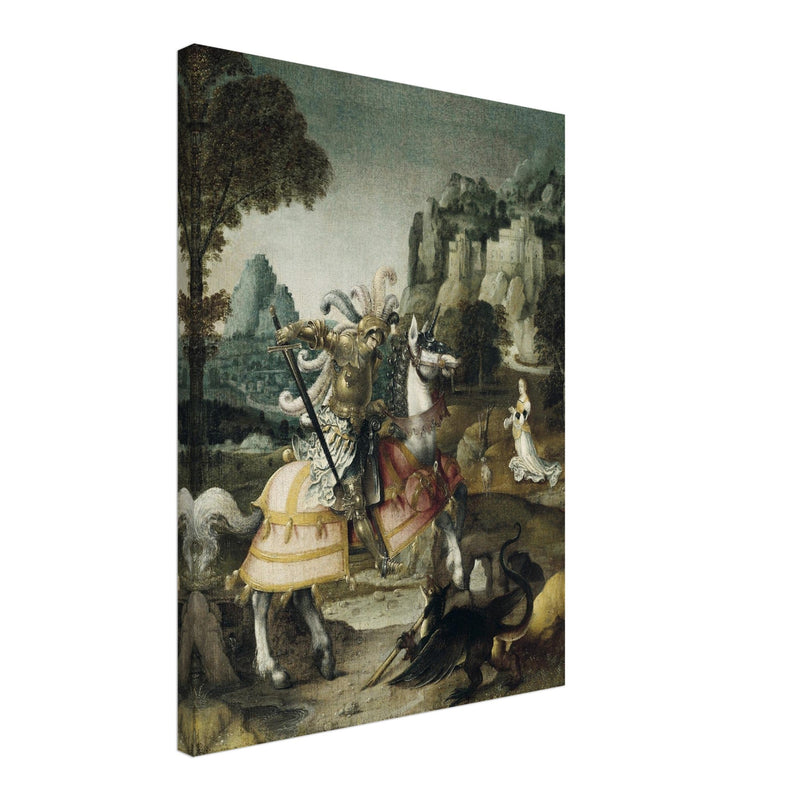 Saint George and the Dragon painting by Antwerp School, XVI Century