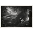 John Martin Paradise Lost vintage mezzoting engraving . Adam and Eve Driven Out of Paradise.