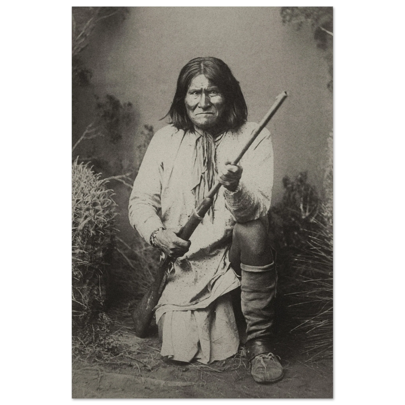 Geronimo Apache leader.  Portrait of native american indian.