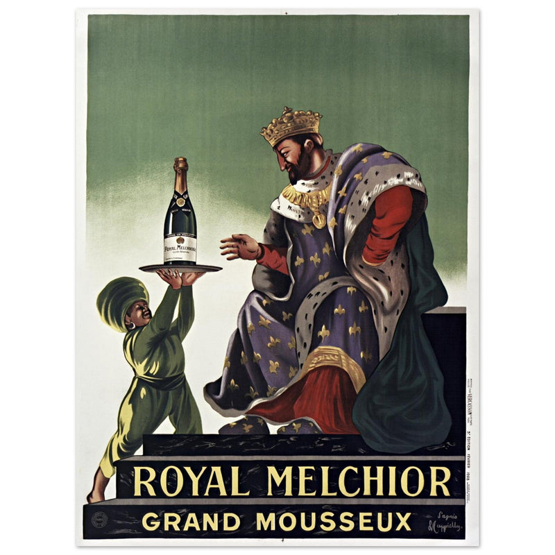 Royal Melchor Grand Mousseux champagne vintage poster advertising by Leonetto Cappiello.